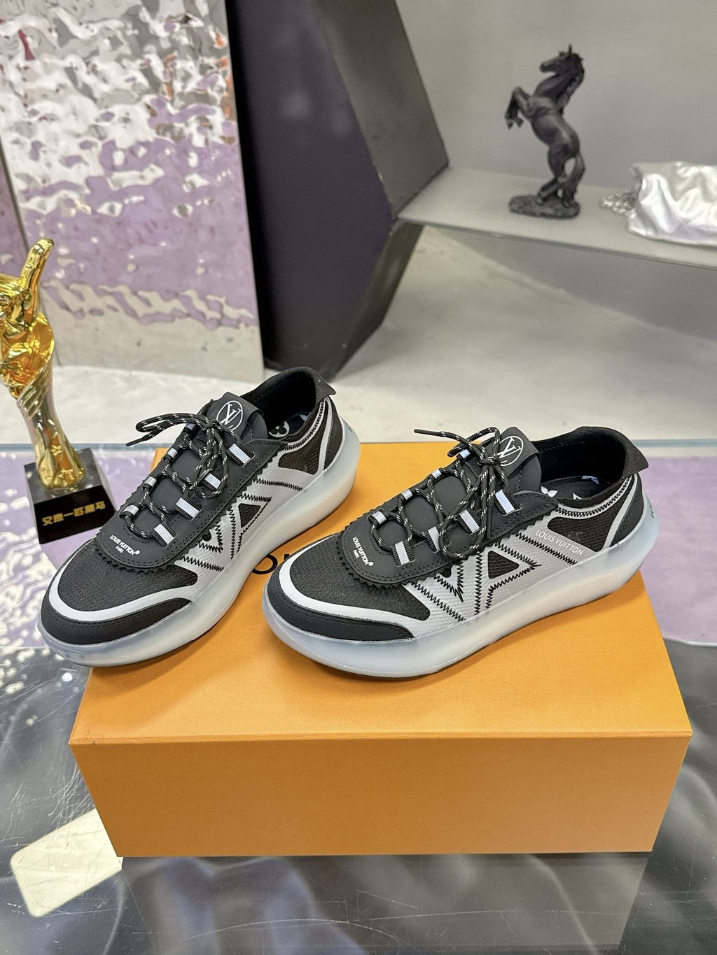 Louis Vuitton Mesh Panel Low-Top Sneakers — front