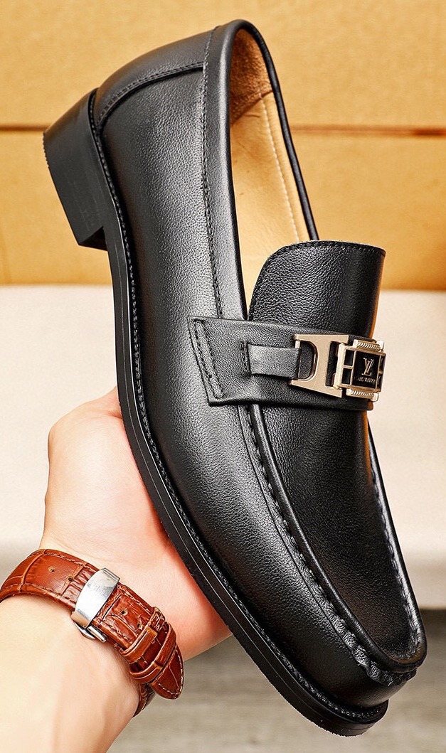 Louis Vuitton Black Hardware Loafers — front
