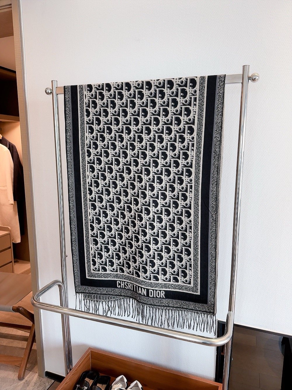 Dior Fringed Monogram Scarf — hero