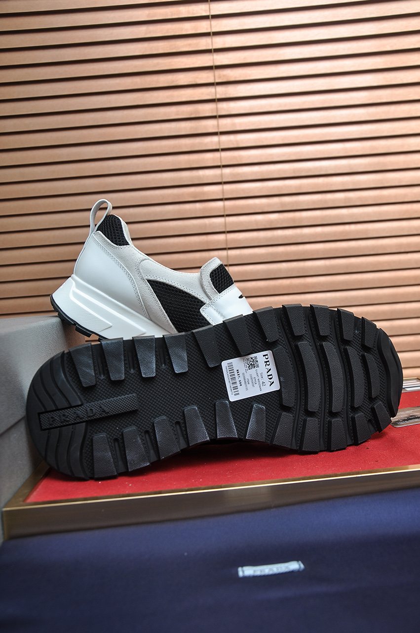 Prada Color-Block Mesh Sneakers — detail