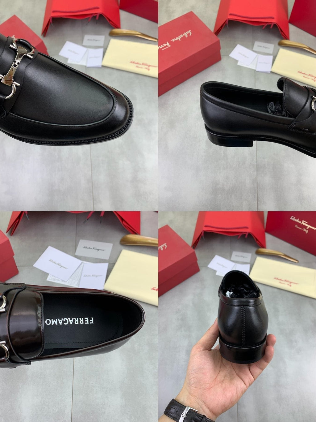 Salvatore Ferragamo Leather Horsebit Loafers — front