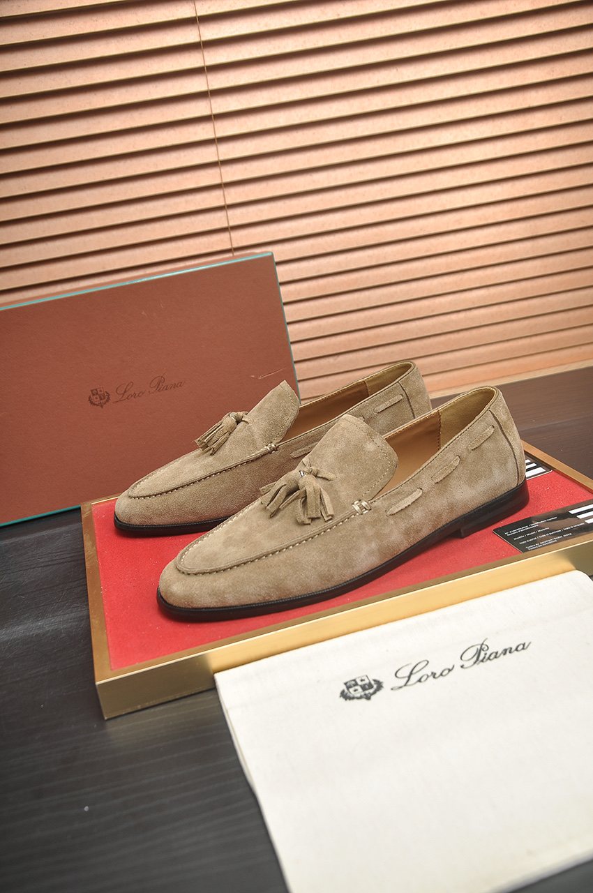 Loro Piana Suede Tassel Loafers — front