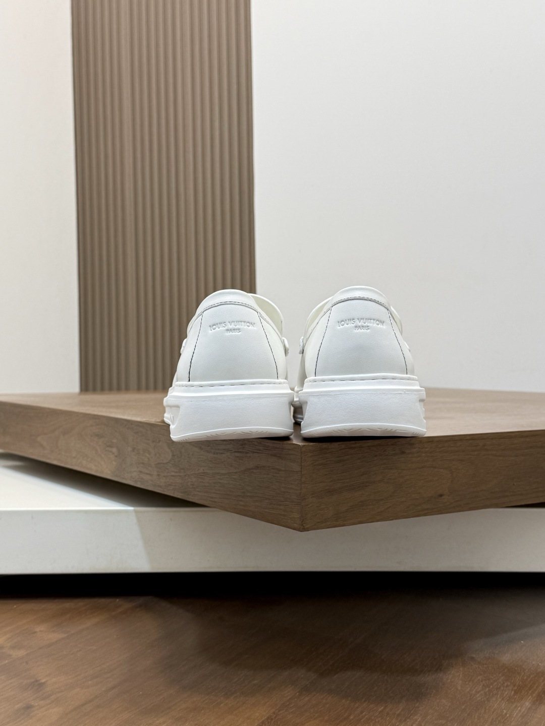 Louis Vuitton Contrast-Stitched Slip-On Sneakers — back