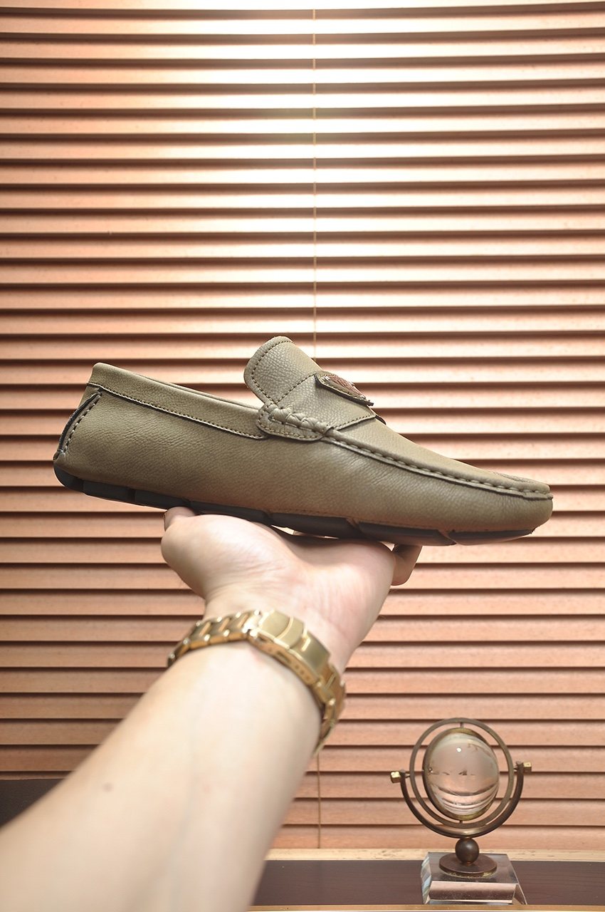 PRADA Stitched Driving Loafers — side