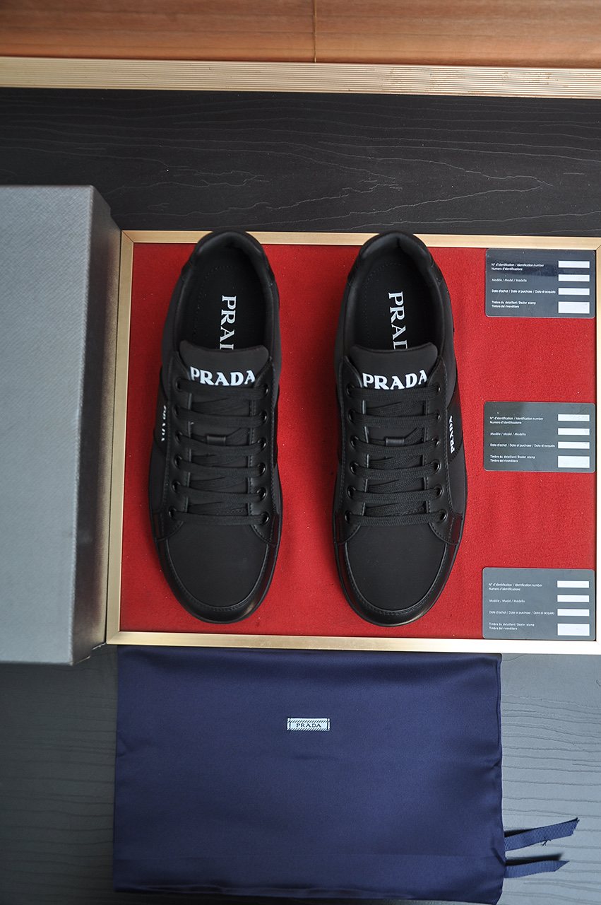 Prada Low-Top Leather Sneakers — front