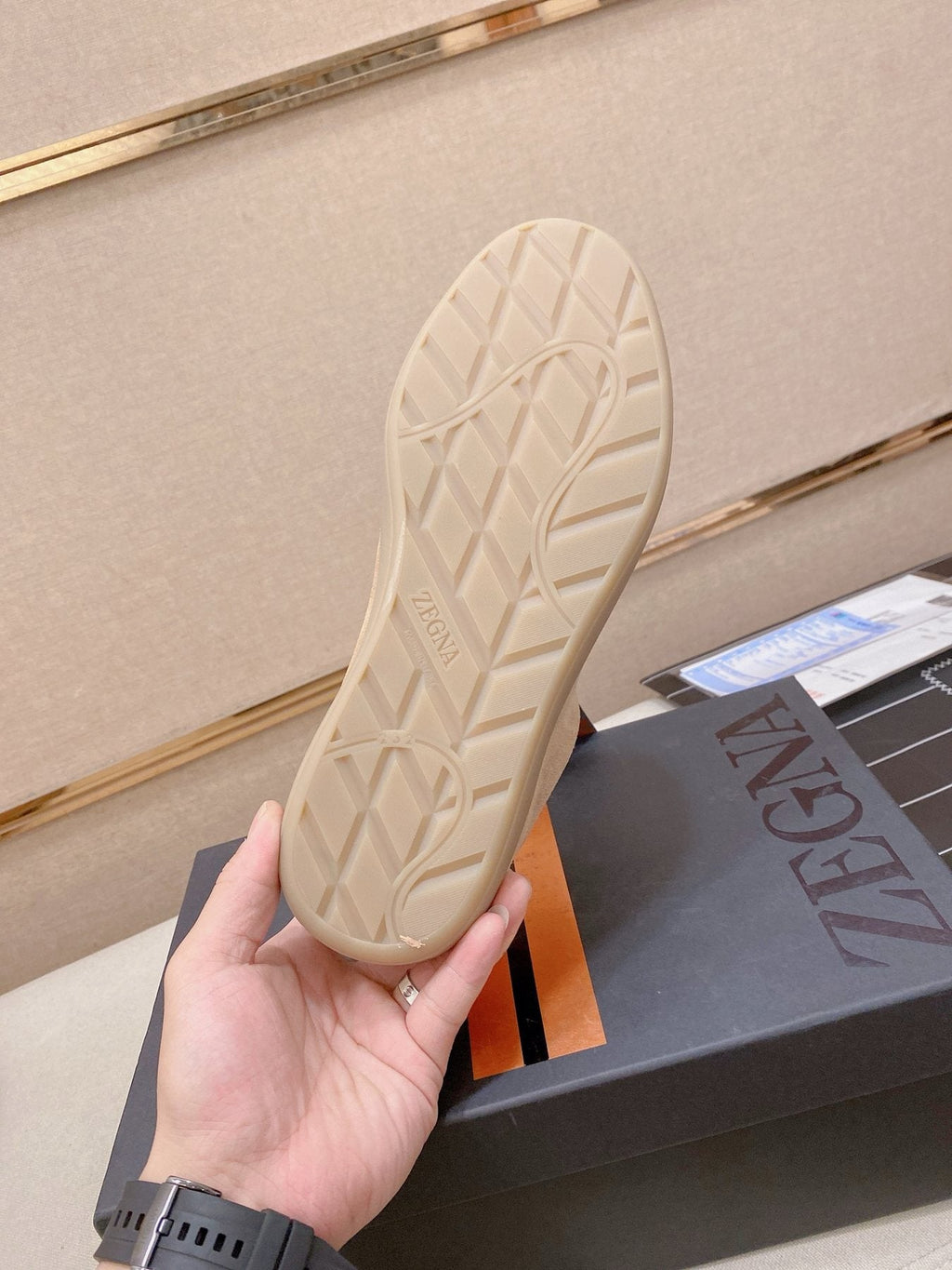 ZEGNA Suede Low-Top Sneakers — detail
